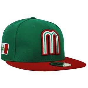 New Era Men 59Fifty Hat Mexico World Baseball Classic 2017 Fitted Green Cap